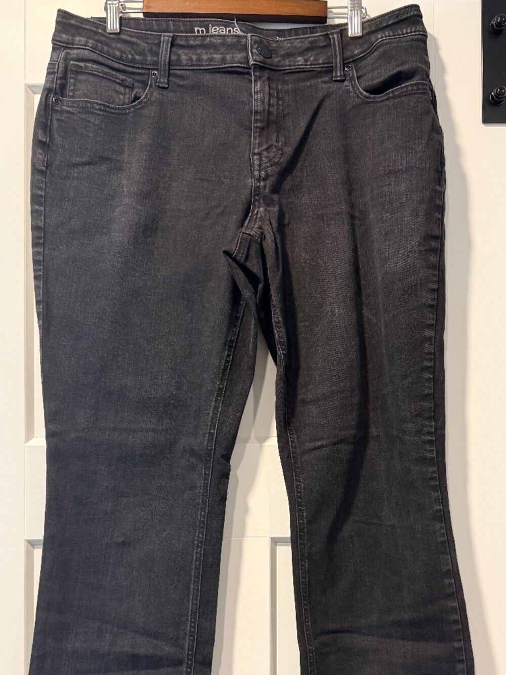 Maurices M Jeans Gray-Black Stretchy Straight Ladies Size 16 W
